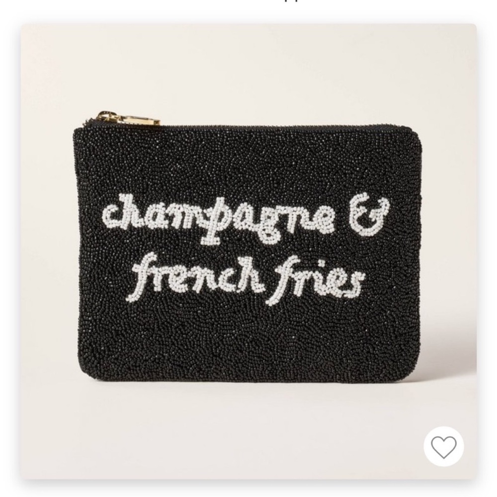 Kate Spade x Target Champagne & French Fries Beaded Clutch NWT
